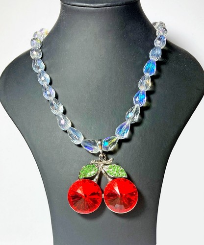 Handmade red sparkly cherry - handmade,