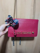 Love Moschino bag red gold chain shoulder bag zip