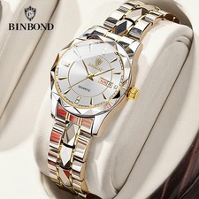 Ladies Luxury Quartz Watch Stainless Steel Waterproof Casual Wristwatch Boxed 