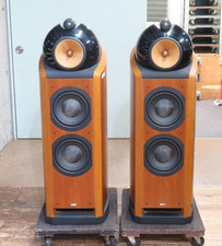 B&W Nautilus 802 Speaker Pair set Bass Reflex Type Edgeless Wood Brown Working