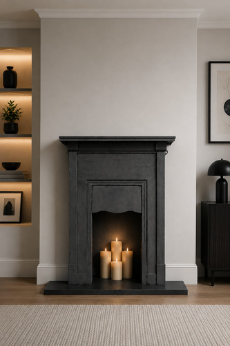 Antique cast iron - cast, fireplace