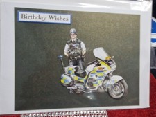 Police Motorcycle Themed Birthday Card  