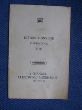 Grundig 4 Channel Electronic Mixer Unit Operating Instructions