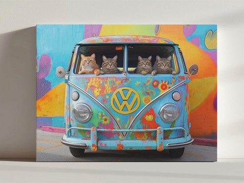 Cats colourful retro - in,