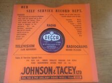 David Whitfield & Roland Shaw Orchestra AFRAID Gramophone record 78 rpm 