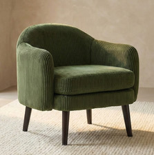 Dark Green Corduroy Armchair