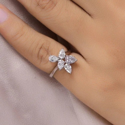 14k white gold pear cut - gold, pear-cut