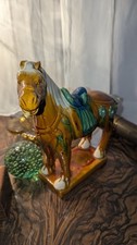 Chinese Dynasty Style Sancai Glazed Pottery Tang Horse Figurine 