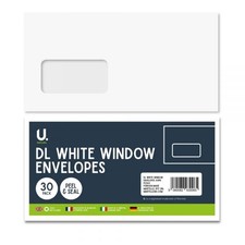 DL White Window Envelopes - 30