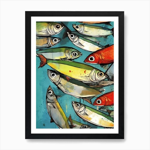 Sardines pop art print - sardines,