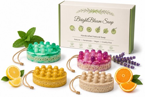 Natural loofah soap bar - natural,