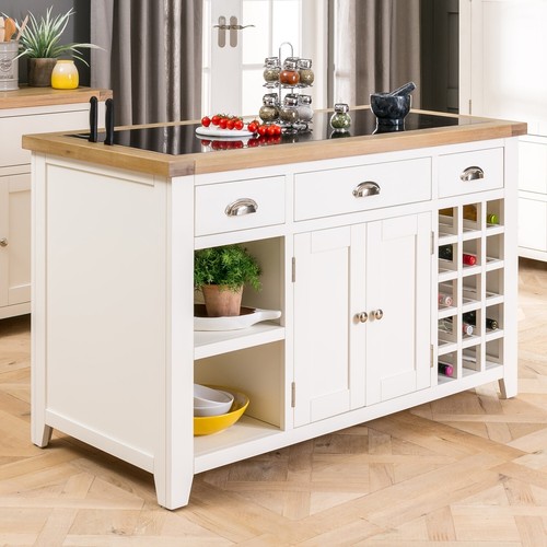 Kitchen island with black - kitchen,