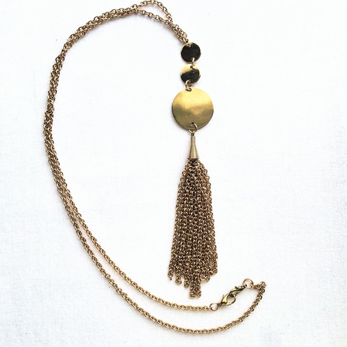 Tassel fringe circle pendant - fringe,