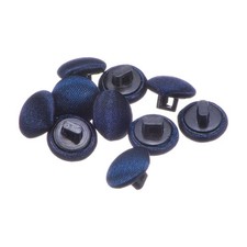 10pcs Fabric Cloth Covered Button 10mm Round Sewing Buttons, Bright Navy Blue