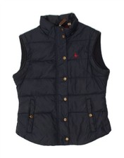 JACK WILLS Womens Padded Gilet UK 8 Small Navy Blue Polyester PG12