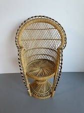 Vintage Wicker Rattan Peacock