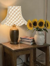 Beige gingham check table
