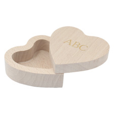 Small Wooden Heart Box Rings