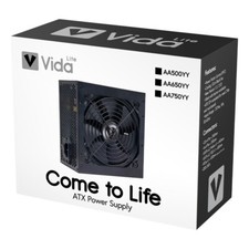 VIDA Black PSU Power Supply 500W/650W/750W Black White Desktop PC ATX 120mm Fan