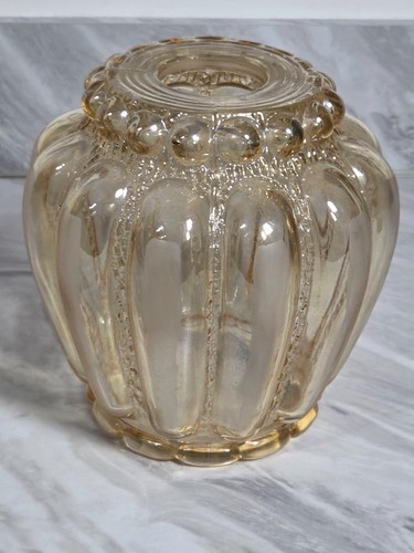 Vintage amber glass lamp - amber, /