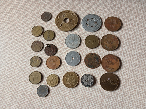 Job lot vintage tokens - job,