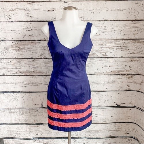 Navy with coral detail - navy,
