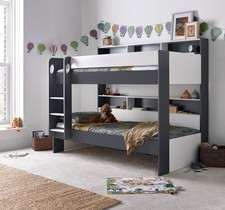 Bunk Bed with Shelf Storage & Under-Bed Space – Space-Saving Kids’ Bedroom