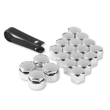 17mm Silver Nut Caps + 4x