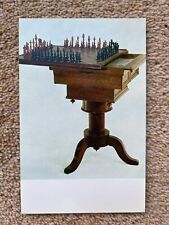 USSR postcard wooden chess table, Lenin, museum, 1972