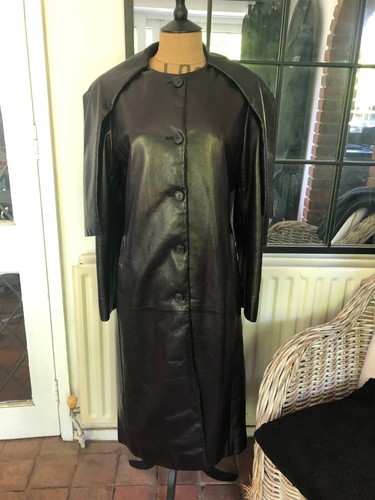 Prada long black leather - black, coat