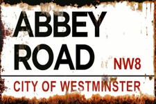 Retro Abbey Road Beatles Rusty Effect Metal Sign A4 approx.