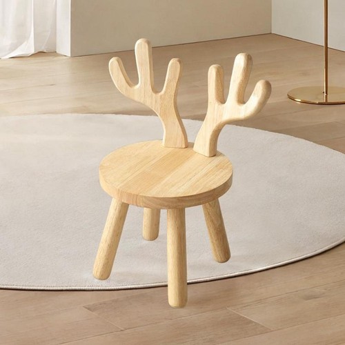 Kids wooden chair - wooden, ottoman