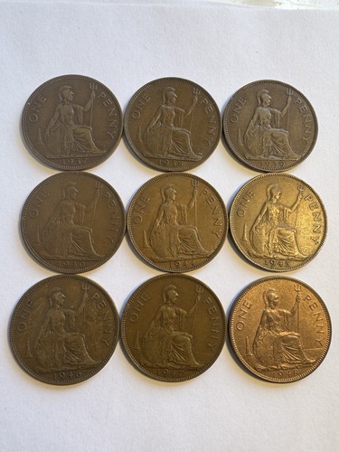 George vi pennies - x,