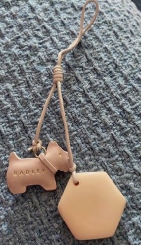 Radley pink peach bag charm