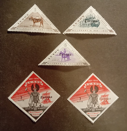 Lundy island stamps - stamps, x5,