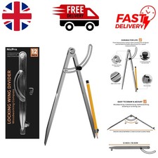 Versatile 12-Inch Compass for Woodworking & Drafting - Includes Pencil Holder