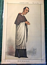 Rare VANITY FAIR Litho - Rev A.H.Mackonochie - 1869 - Incl Bio sheet!