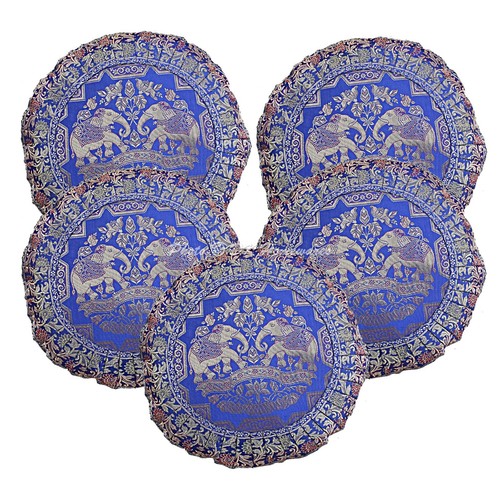 Blue cushion cover brocade - blue,