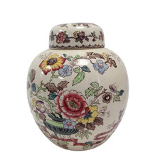 Mason's Ironstone Vase with Lid Mandalay Floral Pattern England 26cm(H) Used 