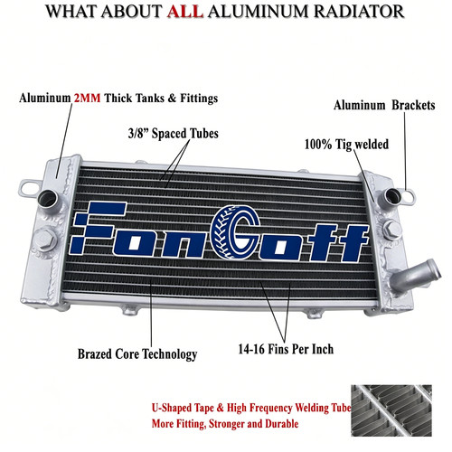 Aluminum motorcycle radiator - aluminum,