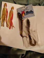 VINTAGE FISHING Squid Skirts Lure  Wobbles wobbly wiggly worms Hooks etc + Box 