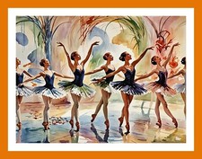 Ballet Blank Greeting Card A5 Cards Abstract Art Birthday Anniversary Ballerina