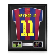 Neymar Jr Signed Framed FC Barcelona Home Shirt w/ BAS Beckett TCCA