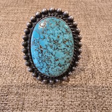 Vintage Navajo Sterling Silver Kingman Spiderweb Ring