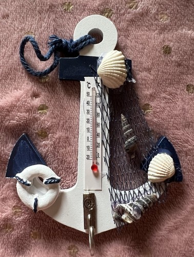 Mini wooden anchor thermometer - mini,