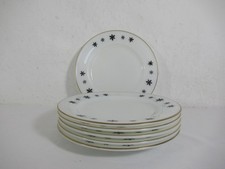 Vintage 1950s JAJ Pyrex Gaiety Black White Snowflake Design 9.75" Dinner Plates