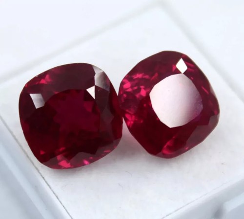 Pair ruby blood red color - ruby,