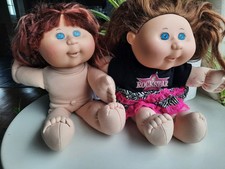 Pair Of Cabbage Patch Kids Doll Bundle 2012 brown hair blue eyes