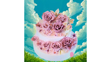 Sugar paste handmade figurine cake topper beautiful set of flowers decor