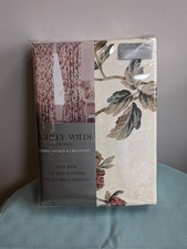 BN ASHLEY WILDE Jacquard COTTAGE FLORAL CURTAINS 90W x 72 L Ashdowne antique red